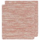 image shows Danica Heirloom 8" x 8" Knit Dish Cloths (Set of 2) | Clay against a blank, white background Image