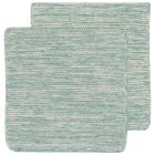  image shows Danica Heirloom 8" x 8" Knit Dish Cloths (Set of 2) | Lagoon against a blank, white background Image