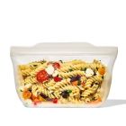 image shows OXO Good Grips 32oz Stand-Up Quart Silicone Reusable Bag | Oat against a blank, white background Image