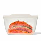 image shows OXO Good Grips 64oz Stand-Up Half Gallon Silicone Reusable Bag | Oat against a blank, white background Image