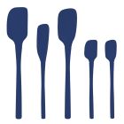 image shows Tovolo Flex-Core&reg; All Silicone Spatulas (Set of 5) | Deep Indigo against a blank, white background Image
