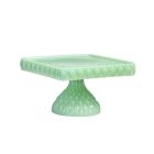 image shows Mosser Glass Elizabeth Square Cake Plate | Jadeite  against a blank, white background Image