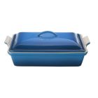 PG07053A-3359 Le Creuset 4 qt. (12" x 9") Heritage Covered Rectangular Casserole - Marseille Blue