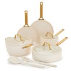 image shows GreenPan Reserve Pro 10-Piece Cookware Set | Cream against a blank, white background Image