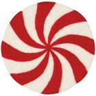 image shows  Danica Jubilee Christmas Felt Wool Trivet | Merry Mints against a blank, white background Image