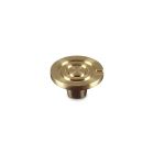 Le Creuset Crucible Medium Knob (Stainless Steel Gold) against a clean white background shot from above, angled Image