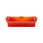 image shows Le Creuset Traditional Rectangular 2 Qt. Pate Terrine | Flame against a blank, white background Image