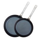 image shows Viking Blue Carbon Steel Fry Pan Set | 2-Piece against a blank, white background Image
