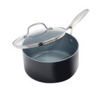 image shows GreenPan Valencia Pro Covered Sauce Pan with Lid | 2 Quart  against a blank, white background Image
