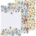  image shows Now Designs by Danica Baker's Floursack Dishtowels (Set of 3) | Hummingbird against a blank, white background Image