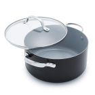 image shows GreenPan Valencia Pro 5 Qt. Stockpot with Lid against a blank, white background Image