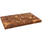 image shows Danica Heirloom Acacia Chevron 15.5" Rectangle Serving Board  against a blank, white background Image
