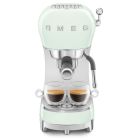 image shows SMEG 50's Retro Style Aesthetic Espresso Coffee Machine | Pastel Green  against a blank, white background Image