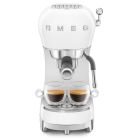 image shows SMEG 50's Retro Style Aesthetic Espresso Coffee Machine | White against a blank, white background Image