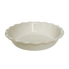 Emile Henry 10" Pie Dish - 175th Anniversary Collection | Pearl/Taupe Against a Plain White Background Image