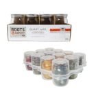 Roots & Harvest Quart Wide Mouth Canning Jars + Safe Crate Storage | Pack of 12