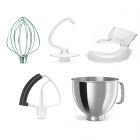 KitchenAid 5-Quart Stainless Steel Bowl + Stand Mixer Flex Edge Accessory Pack + Pouring Shield | Fits 5-Quart KitchenAid Tilt-Head Stand Mixers