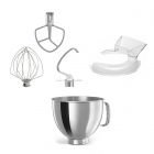 KitchenAid 5-Quart Stainless Steel Bowl + Stand Mixer Stainless Steel Accessory Pack + Pouring Shield | Fits 5-Quart KitchenAid Tilt-Head Stand Mixers