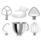 KitchenAid 5-Quart Stainless Steel Bowl + Stainless Steel Pastry Beater Accessory Pack + Pouring Shield | Fits 5-Quart KitchenAid Tilt-Head Stand Mixers