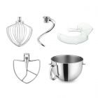 KitchenAid 7-Quart Stainless Steel Bowl + Stand Mixer Stainless Steel Accessory Pack + Pouring Shield | Fits 7-Quart KitchenAid Bowl-Lift Stand Mixers