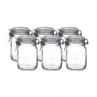 Bormioli Rocco 1L Swing Top Glass Fido Canning Jars | 6-pack