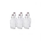 Bormioli Rocco 8.5oz Swing Top Glass Flasks | 6-pack