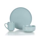 Everything Kitchens Modern Flat 12-Piece Dinnerware Set | Dusty Blue