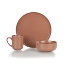 Everything Kitchens Modern Flat 12-Piece Dinnerware Set | Terracotta