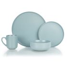 Everything Kitchens Modern Flat 16-Piece Dinnerware Set | Dusty Blue
