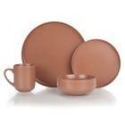 Everything Kitchens Modern Flat 16-Piece Dinnerware Set | Terracotta