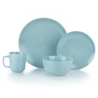 Everything Kitchens Modern Colorful Neutrals - Rippled 16-Piece Dinnerware Set - Glazed | Blue Image