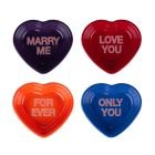 Fiesta® 9oz Small Heart Bowls (Set of 4) | Sweet Candy Hearts - Passion