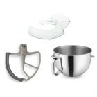 KitchenAid 7-Quart Stainless Steel Bowl + Flex Edge Beater + Pouring Shield | Fits 7-Quart KitchenAid Bowl-Lift Stand Mixers