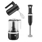 KitchenAid Black Matte Cordless Small Appliances Set | Hand Mixer, Hand Blender & Food Chopper