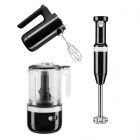 KitchenAid Onyx Black Cordless Small Appliances Set | Hand Mixer, Hand Blender & Food Chopper