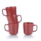 Everything Kitchens Modern Colorful Neutrals - Rippled 12oz Mugs (Set of 4) - Matte | Red
