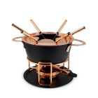 Swissmar Realp 11-Piece Cast Aluminum Fondue Set  (Black with Copper)