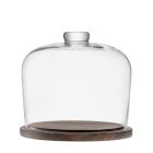 image shows LSA City Dome & Walnut Base | Clear  against a blank, white background Image