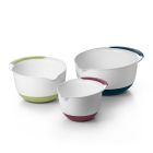 OXO 3-Piece Plastic Mixing Bowl Set – Assorted Sizes For Kitchen Prep