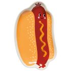 image shows Danica Jubilee Hot Dog Shaped Dish | Funny Food against a blank, white background
 Image