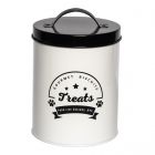 Park Life Designs 2.25 Qt. Medium Treat Canister | Gourmet Biscuits (White)
