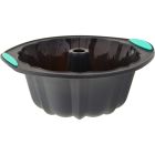 image shows Trudeau Silicone 10-Cup Fluted Cake Pan | Grey against a blank, white background Image