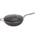 Swiss Diamond Hard Anodized Induction 12.5" Nonstick Wok with Glass Lid