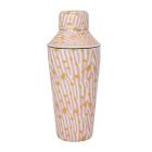image shows Hazel Mazel Enameled Metal Cocktail Shaker | Zebra Print  against a blank, white background Image