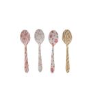 image shows Hazel Mazel 5.25" Enameled Stainless Steel Spoons (Set of 4) | Animal Printagainst a blank, white background Image