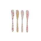 image shows Hazel Mazel 5.75" Enameled Stainless Steel Spreaders (Set of 4) | Animal Print against a blank, white background Image
