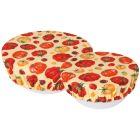 image shows Now Designs by Danica Bowl Covers (Set of 2) | Heirloom Tomatoes against a blank, white background   Image