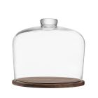  image shows LSA City 12.5" Dome & Walnut Base | Clear against a blank, white background
 Image