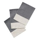 image shows Hedley & Bennett 3-Piece The Chef's Towels | Blueberry  against a blank, white background Image