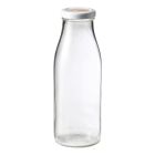 image shows Le Parfait 500ml French Glass Milk Beverage Bottle with Metal Twist Cap against a blank, white background Image
